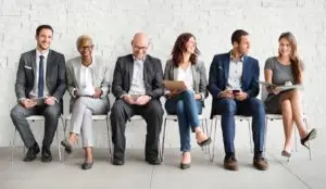Team of Recruiters sitting in a row