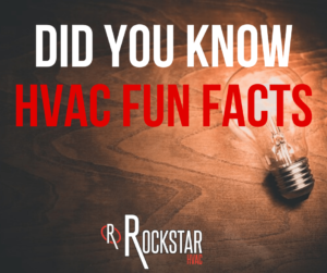 HVAC DID YOU KNOW FUN FACTS Image: Light bulb lit up on wood grained background