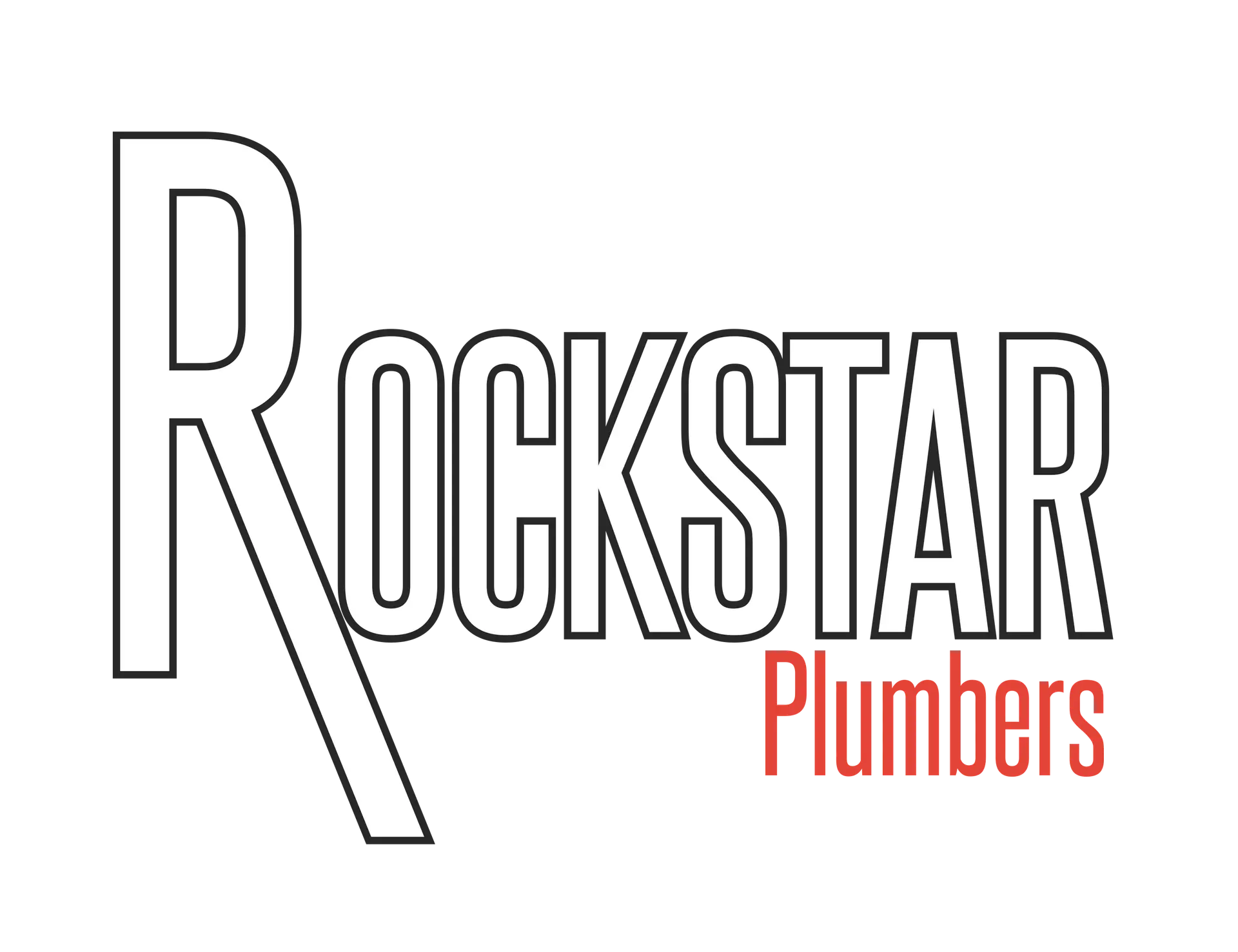 rockstar plumbers logo white with outline